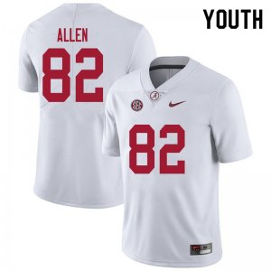 NCAA Youth Alabama Crimson Tide #82 Chase Allen Stitched College 2020 Nike Authentic White Football Jersey XZ17P60FC